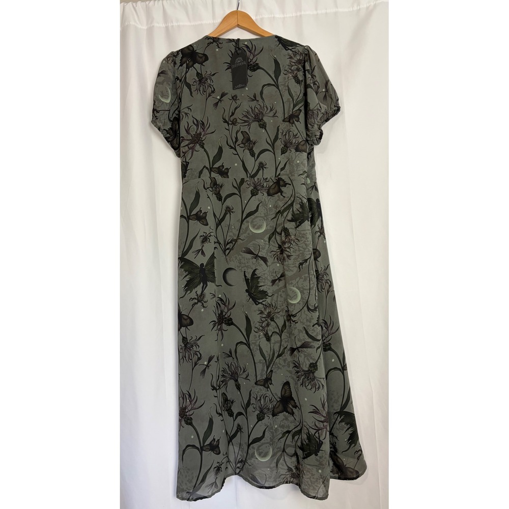 Disturbia Gloriana Floral Fairy Print Chiffon Midaxi Wrap Dress US 12 NEW Witchy - Picture 7 of 11